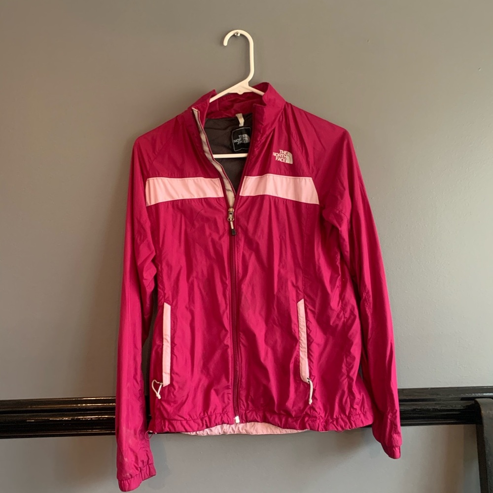 North Face pink rain jacket
